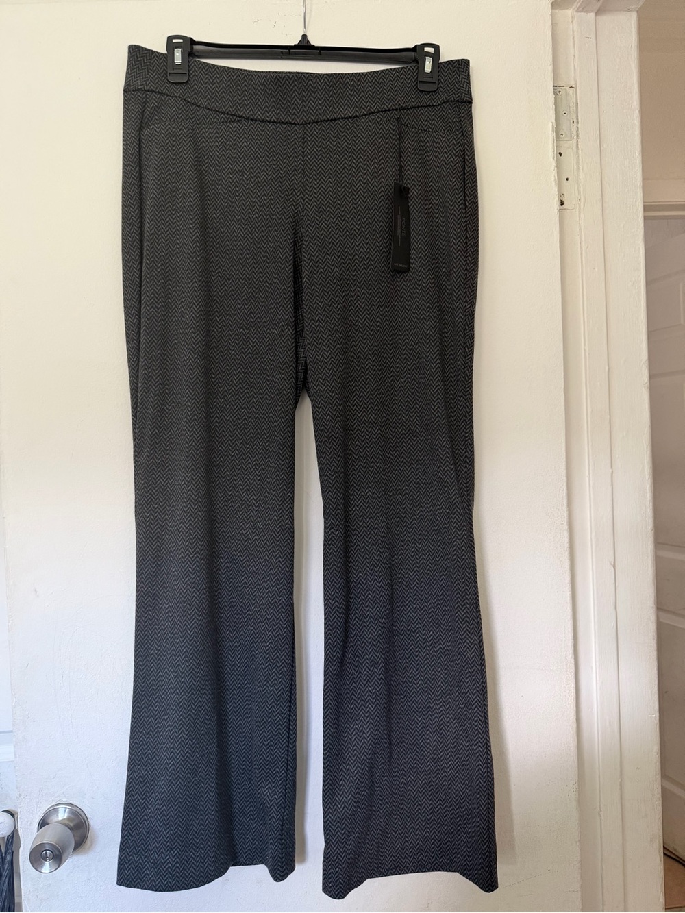 Lane Bryant Charcoal Herringbone Wide-Leg Pants